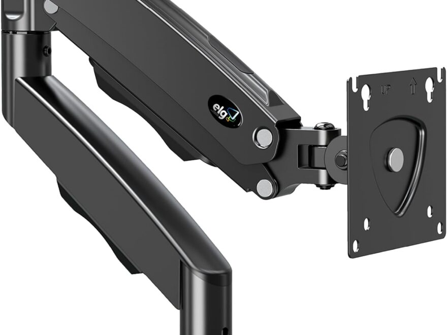 O ELG, F80N, Suporte Articulado de Mesa é um braço mecânico (ou braço articulado) projetado para prender monitores de computador na lateral ou em um furo da sua mesa. Ele substitui o "pé" original (stand) do monitor, liberando espaço e permitindo ajustes infinitos de tela